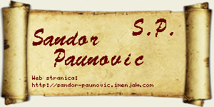 Šandor Paunović vizit kartica